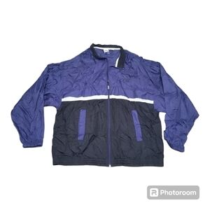 Vintage Bike Windbreaker Jacket Full Zip Mens XL Purple Black